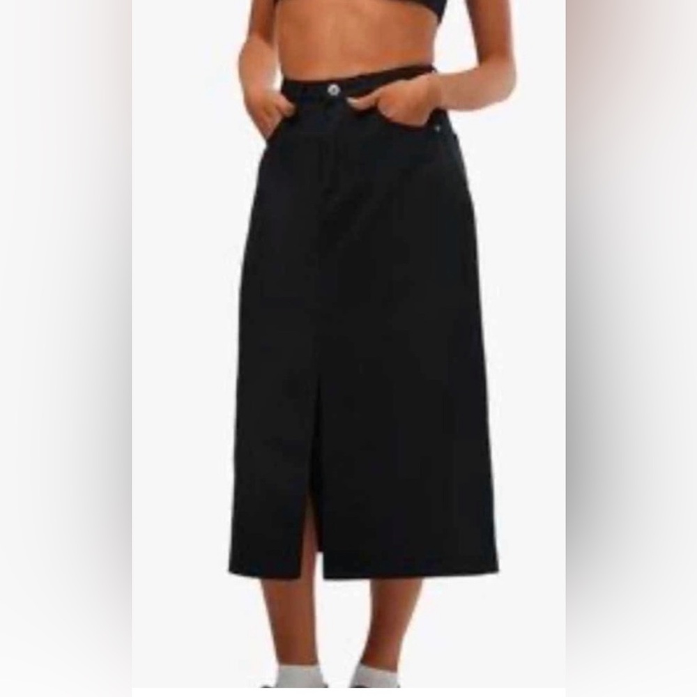 WeWoreWhat Black Midi Skirt